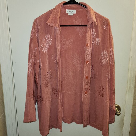 Caribe Pink Button Down Shirt - Picture 3 of 4